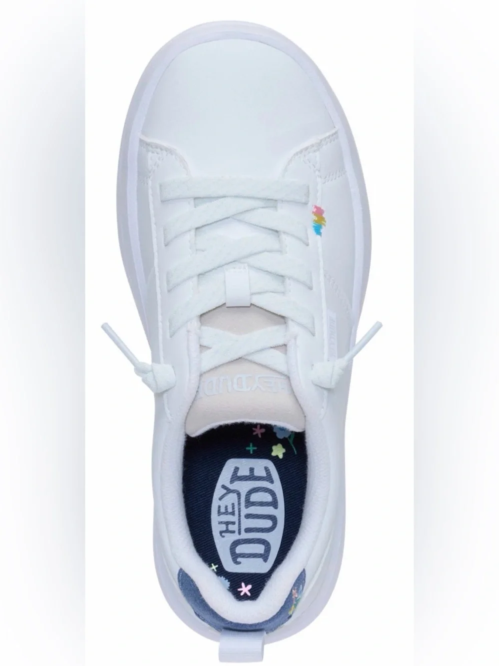 Hey Dude Girls Youth Karina Duo Y Classic White Athletic Shoes !!(2)